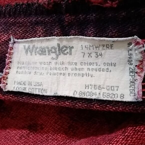 VTG Rate Wrangler 14MWZRE Made In USA 100% Cotton W's Jeans High Waist 7 X 34 - Picture 15 of 16